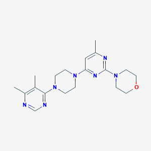 molecular formula C19H27N7O B12266205 4-{4-[4-(5,6-Dimethylpyrimidin-4-yl)piperazin-1-yl]-6-methylpyrimidin-2-yl}morpholine 