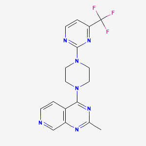 molecular formula C17H16F3N7 B12266258 2-(4-{2-Methylpyrido[3,4-d]pyrimidin-4-yl}piperazin-1-yl)-4-(trifluoromethyl)pyrimidine 