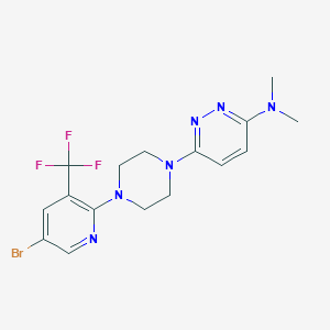 molecular formula C16H18BrF3N6 B12266273 6-{4-[5-bromo-3-(trifluoromethyl)pyridin-2-yl]piperazin-1-yl}-N,N-dimethylpyridazin-3-amine 