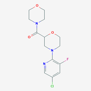 molecular formula C14H17ClFN3O3 B12266281 4-(5-Chloro-3-fluoropyridin-2-yl)-2-(morpholine-4-carbonyl)morpholine 