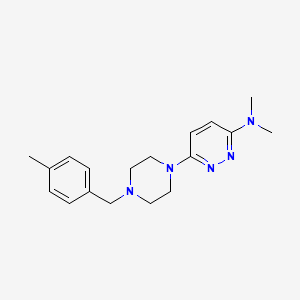 molecular formula C18H25N5 B12266287 N,N-dimethyl-6-{4-[(4-methylphenyl)methyl]piperazin-1-yl}pyridazin-3-amine 