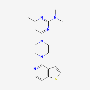 molecular formula C18H22N6S B12266302 N,N,4-trimethyl-6-(4-{thieno[3,2-c]pyridin-4-yl}piperazin-1-yl)pyrimidin-2-amine 