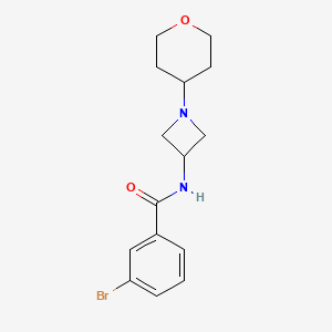 molecular formula C15H19BrN2O2 B12266317 3-bromo-N-[1-(oxan-4-yl)azetidin-3-yl]benzamide 