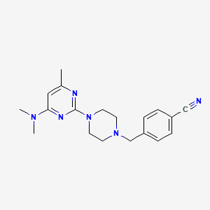 molecular formula C19H24N6 B12266328 4-({4-[4-(Dimethylamino)-6-methylpyrimidin-2-yl]piperazin-1-yl}methyl)benzonitrile 