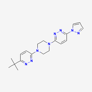 molecular formula C19H24N8 B12266333 3-[4-(6-tert-butylpyridazin-3-yl)piperazin-1-yl]-6-(1H-pyrazol-1-yl)pyridazine 