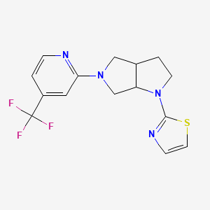 molecular formula C15H15F3N4S B12266336 2-[1-(1,3-Thiazol-2-yl)-octahydropyrrolo[3,4-b]pyrrol-5-yl]-4-(trifluoromethyl)pyridine 