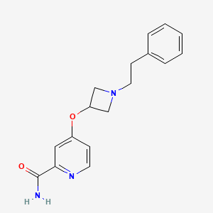 molecular formula C17H19N3O2 B12266359 4-{[1-(2-Phenylethyl)azetidin-3-yl]oxy}pyridine-2-carboxamide 