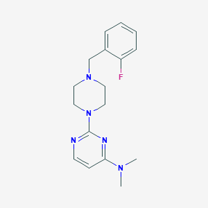 molecular formula C17H22FN5 B12266394 2-{4-[(2-fluorophenyl)methyl]piperazin-1-yl}-N,N-dimethylpyrimidin-4-amine 