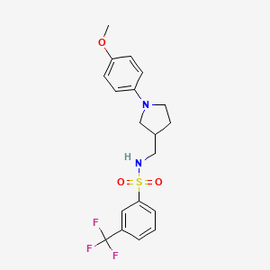 molecular formula C19H21F3N2O3S B1226642 N-[[1-(4-methoxyphenyl)-3-pyrrolidinyl]methyl]-3-(trifluoromethyl)benzenesulfonamide 