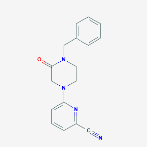 molecular formula C17H16N4O B12266438 6-(4-Benzyl-3-oxopiperazin-1-yl)pyridine-2-carbonitrile 