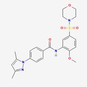 4-(3,5-dimethyl-1-pyrazolyl)-N-[2-methoxy-5-(4-morpholinylsulfonyl)phenyl]benzamide