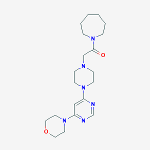 molecular formula C20H32N6O2 B12266452 1-(Azepan-1-yl)-2-{4-[6-(morpholin-4-yl)pyrimidin-4-yl]piperazin-1-yl}ethan-1-one 