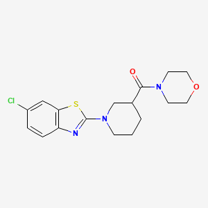 molecular formula C17H20ClN3O2S B12266473 6-Chloro-2-[3-(morpholine-4-carbonyl)piperidin-1-yl]-1,3-benzothiazole 