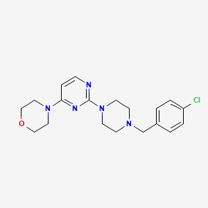 molecular formula C19H24ClN5O B12266480 4-(2-{4-[(4-Chlorophenyl)methyl]piperazin-1-yl}pyrimidin-4-yl)morpholine 