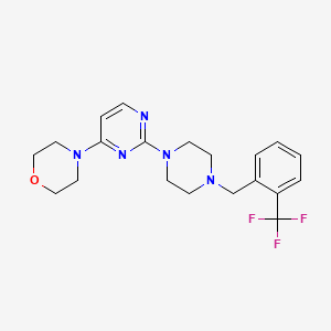 molecular formula C20H24F3N5O B12266482 4-[2-(4-{[2-(Trifluoromethyl)phenyl]methyl}piperazin-1-yl)pyrimidin-4-yl]morpholine 