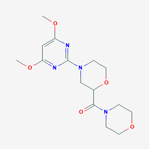 molecular formula C15H22N4O5 B12266495 4-(4,6-Dimethoxypyrimidin-2-yl)-2-(morpholine-4-carbonyl)morpholine 