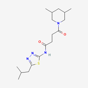 molecular formula C17H28N4O2S B1226652 4-(3,5-dimethyl-1-piperidinyl)-N-[5-(2-methylpropyl)-1,3,4-thiadiazol-2-yl]-4-oxobutanamide 