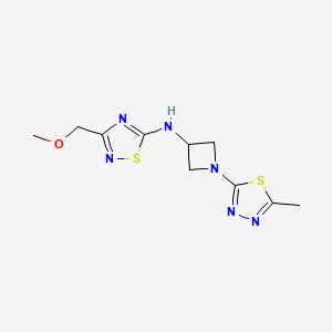 molecular formula C10H14N6OS2 B12266525 3-(methoxymethyl)-N-[1-(5-methyl-1,3,4-thiadiazol-2-yl)azetidin-3-yl]-1,2,4-thiadiazol-5-amine 