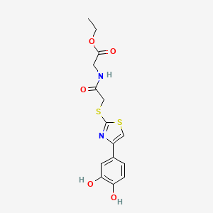 Ethyl 2-(2-{[4-(3,4-dihydroxyphenyl)-1,3-thiazol-2-YL]sulfanyl}acetamido)acetate