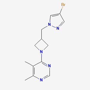 4-{3-[(4-bromo-1H-pyrazol-1-yl)methyl]azetidin-1-yl}-5,6-dimethylpyrimidine