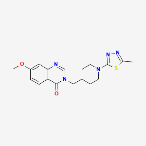 7-Methoxy-3-{[1-(5-methyl-1,3,4-thiadiazol-2-yl)piperidin-4-yl]methyl}-3,4-dihydroquinazolin-4-one