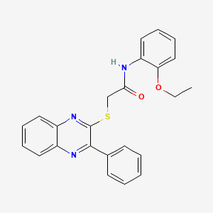 molecular formula C24H21N3O2S B12266570 N-(2-ethoxyphenyl)-2-[(3-phenylquinoxalin-2-yl)sulfanyl]acetamide 