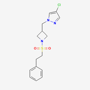 4-chloro-1-{[1-(2-phenylethanesulfonyl)azetidin-3-yl]methyl}-1H-pyrazole