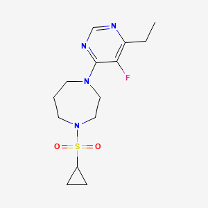 molecular formula C14H21FN4O2S B12266606 1-(Cyclopropanesulfonyl)-4-(6-ethyl-5-fluoropyrimidin-4-yl)-1,4-diazepane 