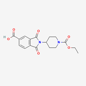 molecular formula C17H18N2O6 B1226667 2-(1-Ethoxycarbonyl-4-piperidinyl)-1,3-dioxo-5-isoindolecarboxylic acid 