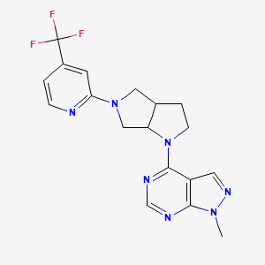 molecular formula C18H18F3N7 B12266698 2-(1-{1-methyl-1H-pyrazolo[3,4-d]pyrimidin-4-yl}-octahydropyrrolo[3,4-b]pyrrol-5-yl)-4-(trifluoromethyl)pyridine 