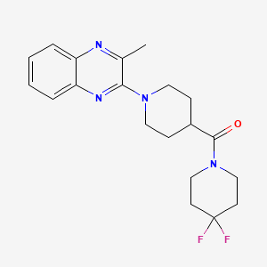 molecular formula C20H24F2N4O B12266705 2-[4-(4,4-Difluoropiperidine-1-carbonyl)piperidin-1-yl]-3-methylquinoxaline 