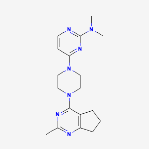 N,N-dimethyl-4-(4-{2-methyl-5H,6H,7H-cyclopenta[d]pyrimidin-4-yl}piperazin-1-yl)pyrimidin-2-amine