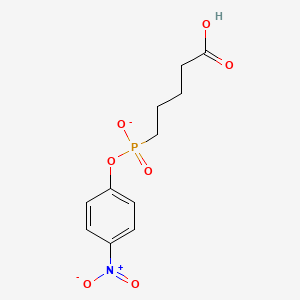molecular formula C11H13NO7P- B1226671 5-(对硝基苯基磷酸酯)-戊酸 