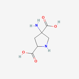 molecular formula C6H10N2O4 B1226672 4-Aminopyrrolidine-2,4-dicarboxylic acid 