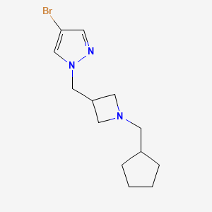 molecular formula C13H20BrN3 B12266750 4-bromo-1-{[1-(cyclopentylmethyl)azetidin-3-yl]methyl}-1H-pyrazole 