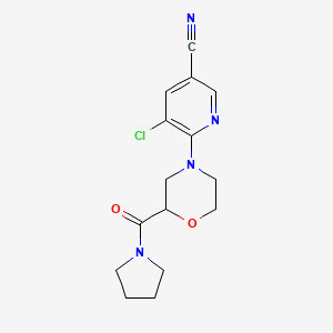 5-Chloro-6-[2-(pyrrolidine-1-carbonyl)morpholin-4-yl]pyridine-3-carbonitrile