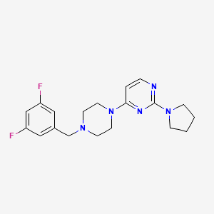 4-{4-[(3,5-Difluorophenyl)methyl]piperazin-1-yl}-2-(pyrrolidin-1-yl)pyrimidine