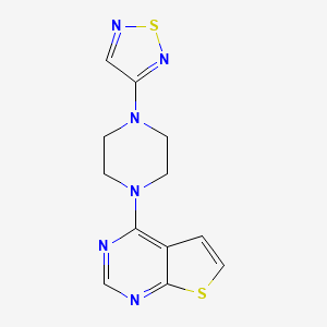 molecular formula C12H12N6S2 B12266809 1-(1,2,5-Thiadiazol-3-yl)-4-{thieno[2,3-d]pyrimidin-4-yl}piperazine 