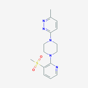 molecular formula C15H19N5O2S B12266810 3-[4-(3-Methanesulfonylpyridin-2-yl)piperazin-1-yl]-6-methylpyridazine 