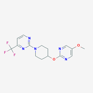 molecular formula C15H16F3N5O2 B12266827 2-{4-[(5-Methoxypyrimidin-2-yl)oxy]piperidin-1-yl}-4-(trifluoromethyl)pyrimidine 