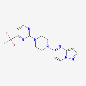 2-(4-{Pyrazolo[1,5-a]pyrimidin-5-yl}piperazin-1-yl)-4-(trifluoromethyl)pyrimidine