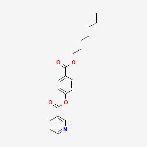 3-Pyridinecarboxylic acid [4-[heptoxy(oxo)methyl]phenyl] ester