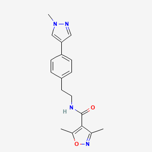 molecular formula C18H20N4O2 B12266840 3,5-dimethyl-N-{2-[4-(1-methyl-1H-pyrazol-4-yl)phenyl]ethyl}-1,2-oxazole-4-carboxamide 