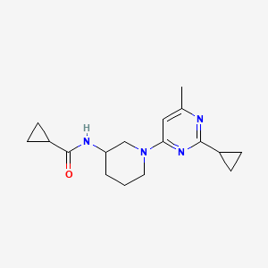 molecular formula C17H24N4O B12266846 N-[1-(2-cyclopropyl-6-methylpyrimidin-4-yl)piperidin-3-yl]cyclopropanecarboxamide 