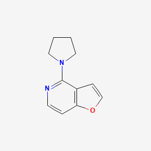 molecular formula C11H12N2O B12266852 Furo[3,2-c]pyridine, 4-(1-pyrrolidinyl)- CAS No. 33007-08-8