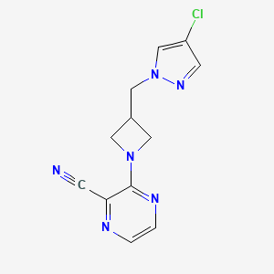 3-{3-[(4-chloro-1H-pyrazol-1-yl)methyl]azetidin-1-yl}pyrazine-2-carbonitrile