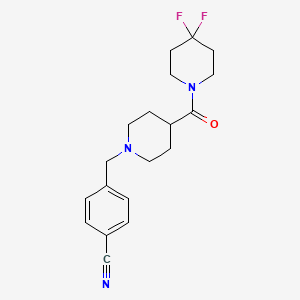 4-{[4-(4,4-Difluoropiperidine-1-carbonyl)piperidin-1-yl]methyl}benzonitrile