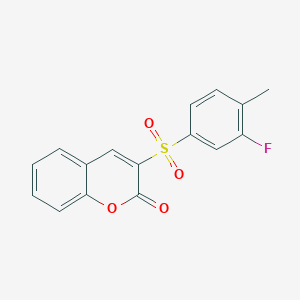 molecular formula C16H11FO4S B12266858 3-(3-fluoro-4-methylbenzenesulfonyl)-2H-chromen-2-one 