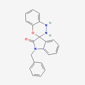 molecular formula C21H17N3O2 B1226686 1'-(Phenylmethyl)-2'-spiro[1,2-dihydro-4,1,2-benzoxadiazine-3,3'-indole]one 