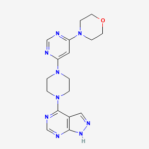 4-[6-(4-{1H-pyrazolo[3,4-d]pyrimidin-4-yl}piperazin-1-yl)pyrimidin-4-yl]morpholine